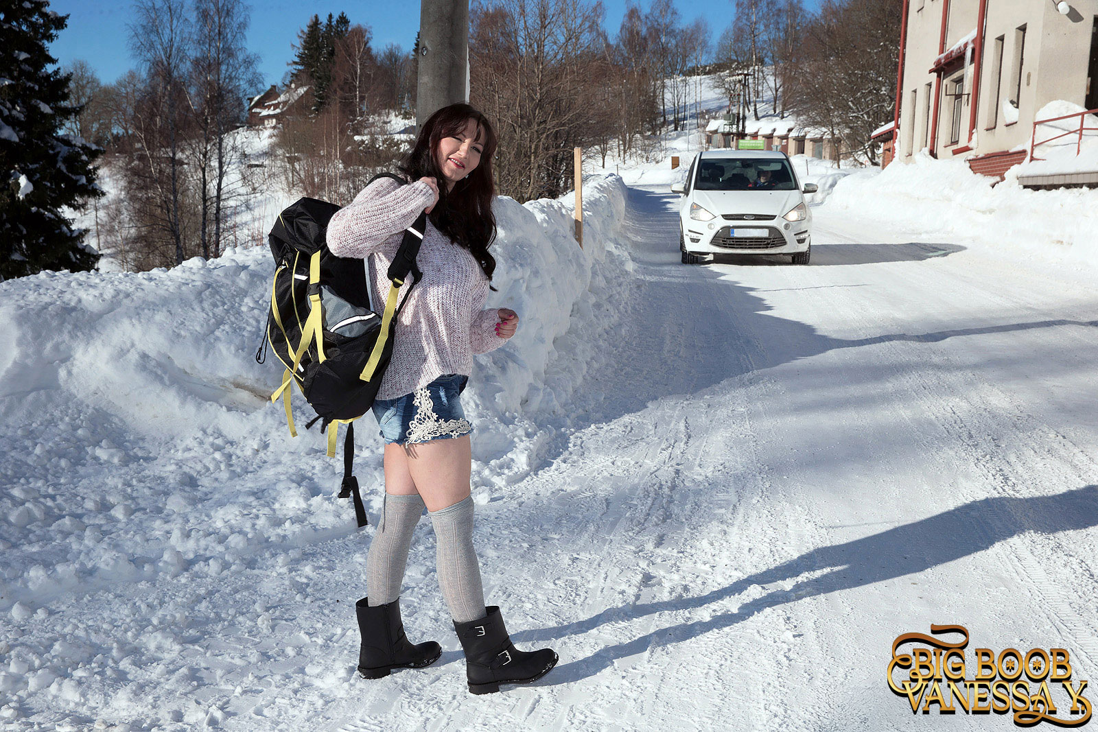 The Busty Hitcher - Photo 1 featuring Vanessa Y.